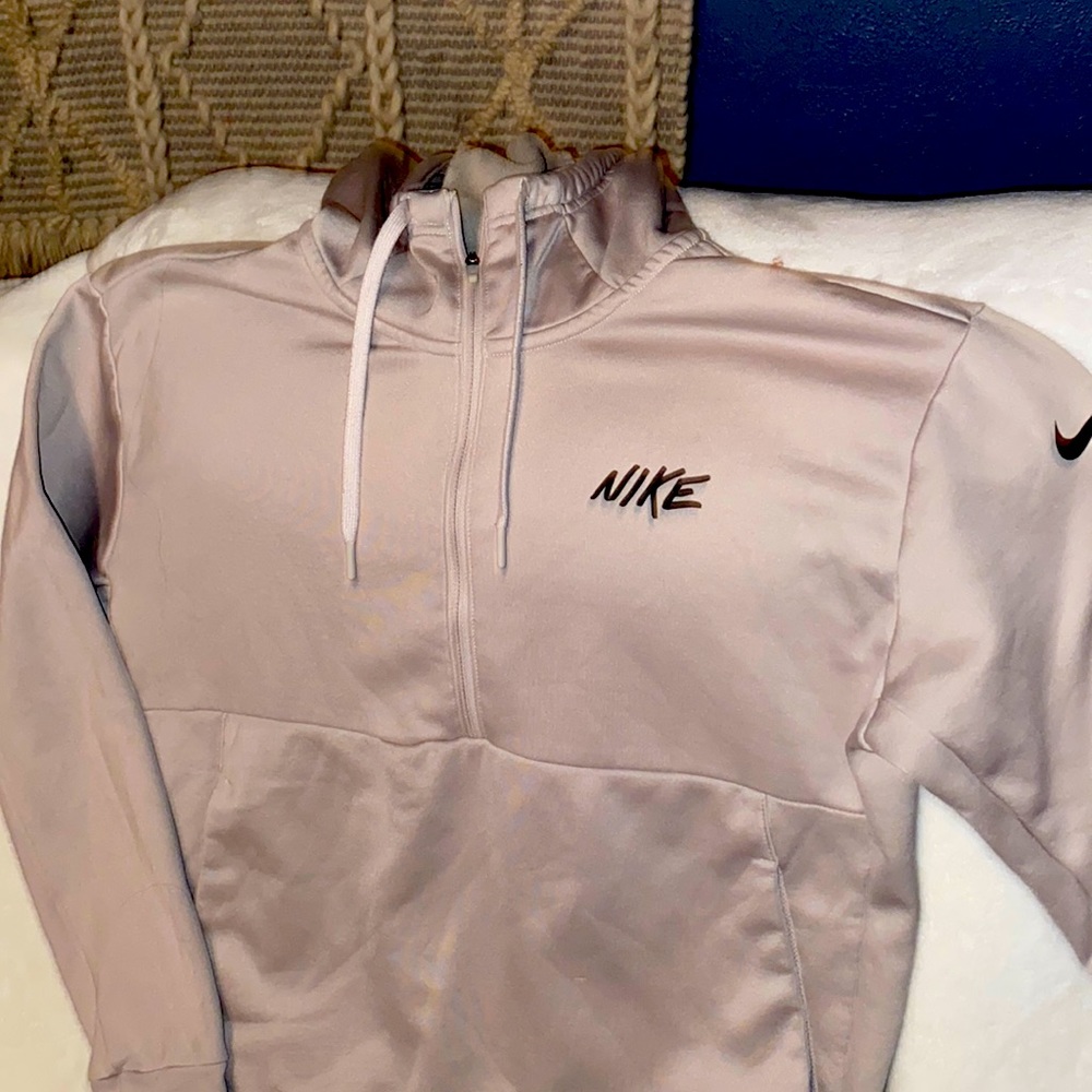Nike women’s XS hoody in light tan, micro- fleece brushed inside, so soft & cute